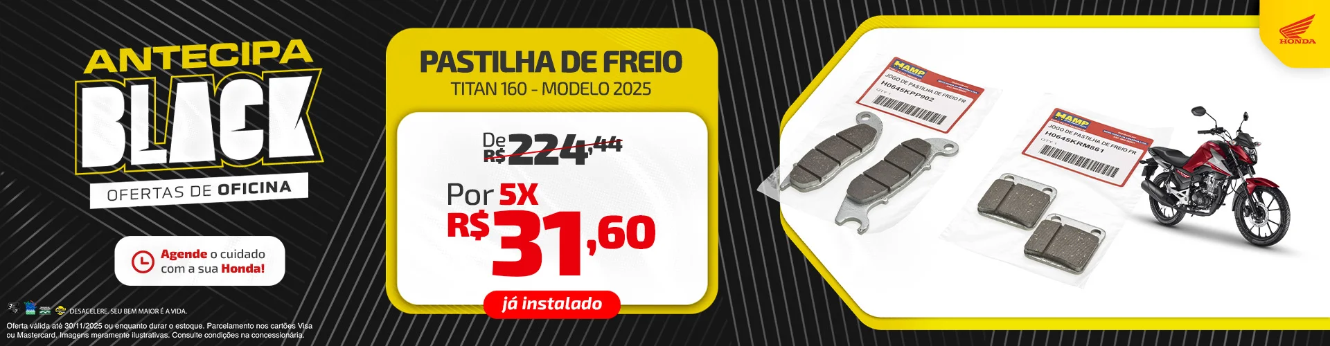 Pós - Vendas | Pastilha de Freio Titan 160