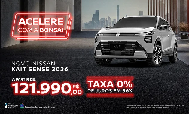 Sense Plus 2026 - Nissan KAIT Sense 2026 com Taxa 0% | Bonsai Motors