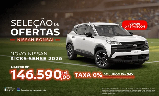 Sense 2026 - Novo Nissan Kicks Sense 2026 Venda Direta | Taxa 0% em 36x