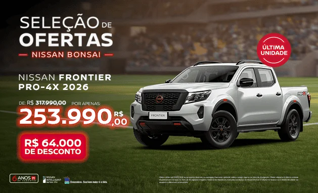 Pro-4X AT 4x4 - Nissan Frontier PRO-4X 2026 com R$ 64 Mil de Desconto | Última Unidade