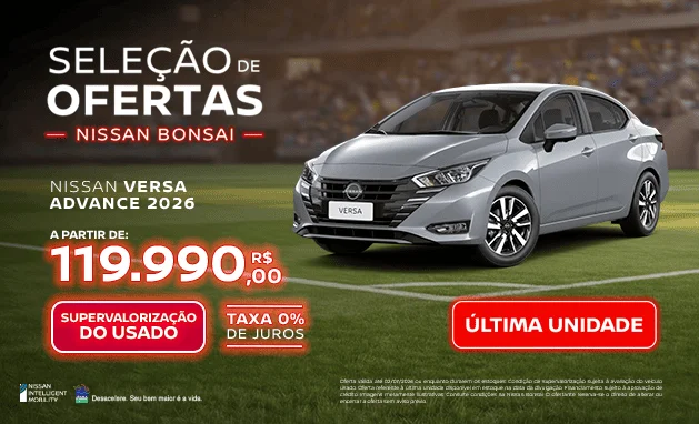 1.6 Advance CVT 2026 - Nissan Versa Advance 2026 | Última Unidade e Taxa 0%