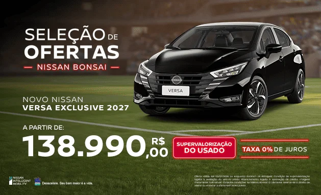 1.6 Exclusive CVT - Novo Nissan Versa Exclusive 2027 | Taxa 0% e Supervalorização