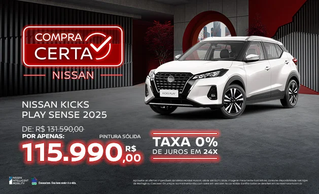 Sense CVT 2025 - Nissan Kicks Play 2025 – Estilo que acompanha o seu ritmo Sense CVT 2025 - Nissan Kicks Play 2025 – Estilo que acompanha o seu ritmo