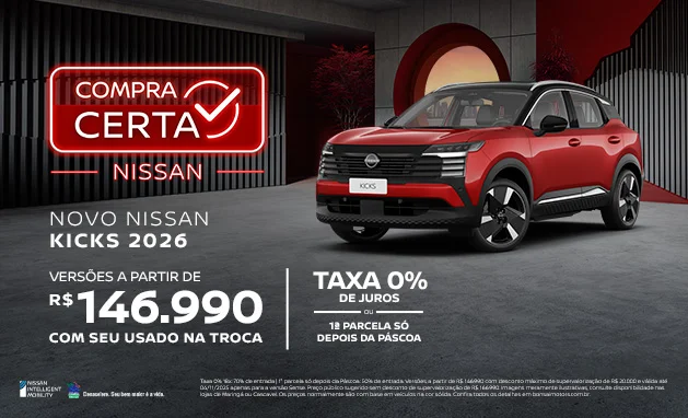 Sense 2026 - Novo Nissan Kicks 2026 – Um SUV reinventado para sua vida urbana Sense 2026 - Novo Nissan Kicks 2026 – Um SUV reinventado para sua vida urbana