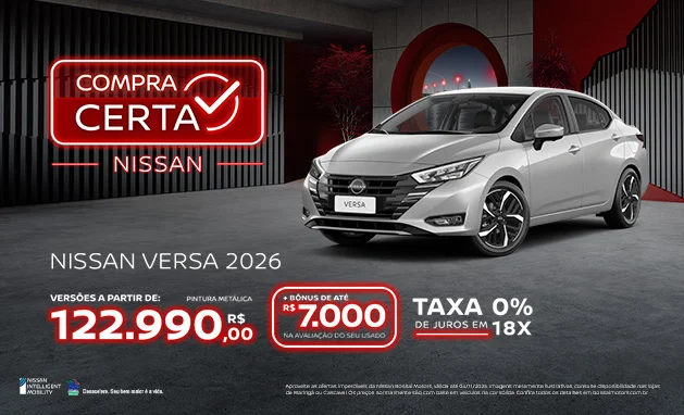 1.6 Sense CVT 2026 - Nissan Versa 2026 – Elegância e inovação em cada detalhe 1.6 Sense CVT 2026 - Nissan Versa 2026 – Elegância e inovação em cada detalhe
