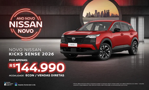 Sense 2026 -  Novo Nissan Kicks Sense 2026 – Oferta Exclusiva para Vendas Diretas