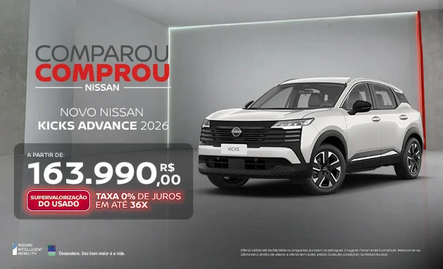 Novo Nissan Kicks Advance 2026 em Oferta | Taxa 0% | Nissan Bonsai
