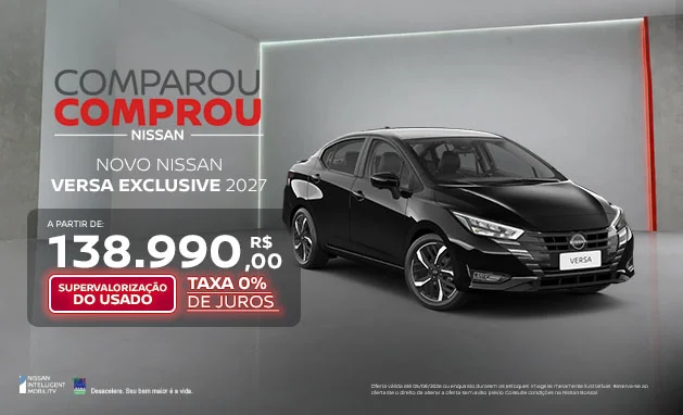 1.6 Exclusive CVT - Novo Nissan Versa Exclusive 2027 em Oferta | Nissan Bonsai