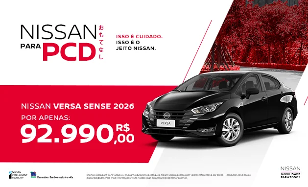 1.6 Sense CVT - Nissan Versa Sense 2026 PCD – Condição Imperdível
