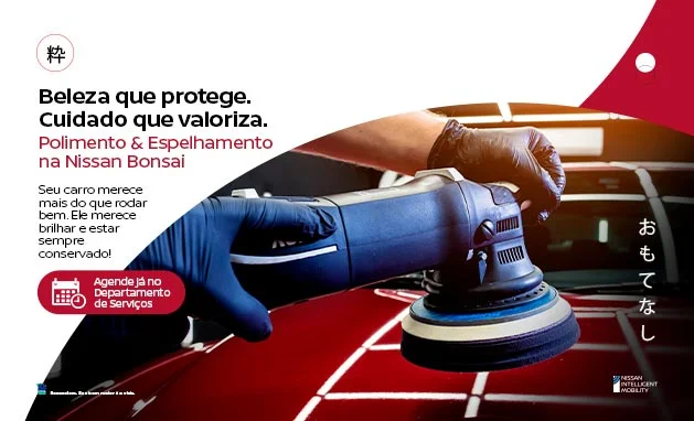 1.6 Sense CVT - Polimento e Espelhamento na Nissan Bonsai 1.6 Sense CVT - Polimento e Espelhamento na Nissan Bonsai