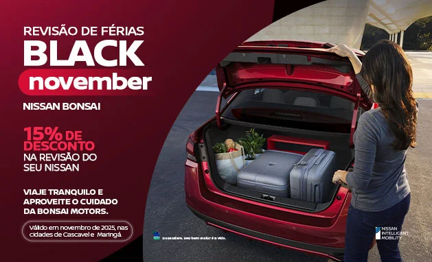 Sense CVT 2025 - Revisão de férias Black November Nissan Bonsai 