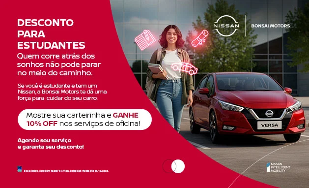 Sense CVT 2025 - Desconto para estudantes que tem um carro Nissan 