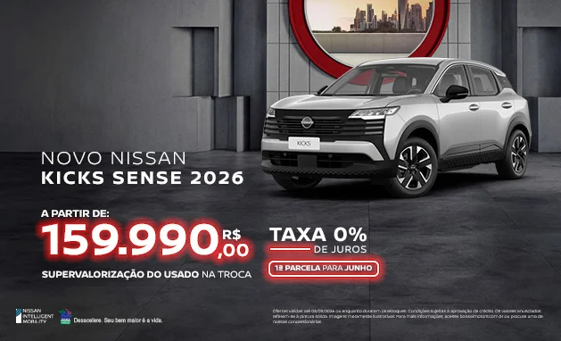 Sense 2026 - NOVO NISSAN KICKS SENSE 2026 (Supervalorização do Usado)