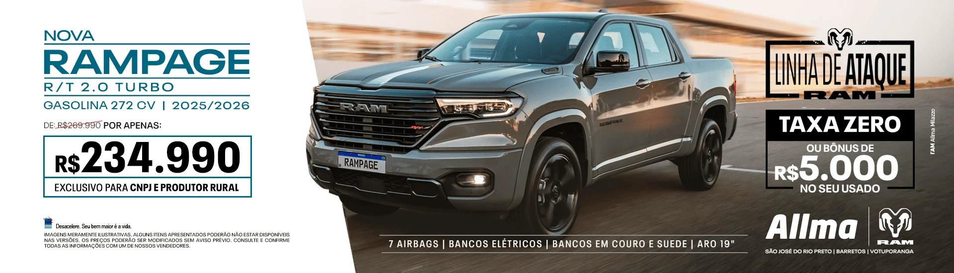 Nova Rampage R/T 2.0 Turbo   Gasolina | 272 cv | 2025/2025