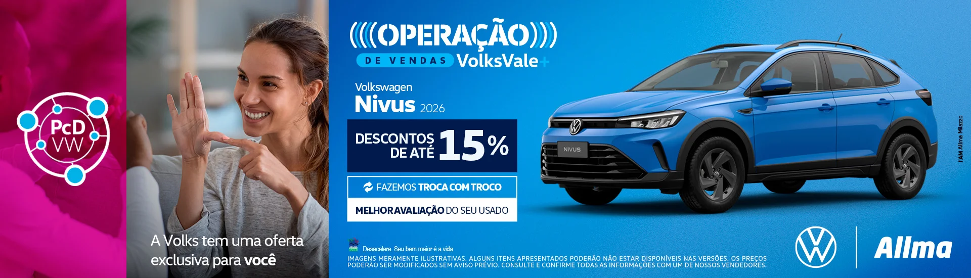 Volkswagen Nivus Sense 2026 c/ Desconto PCD | Allma VW