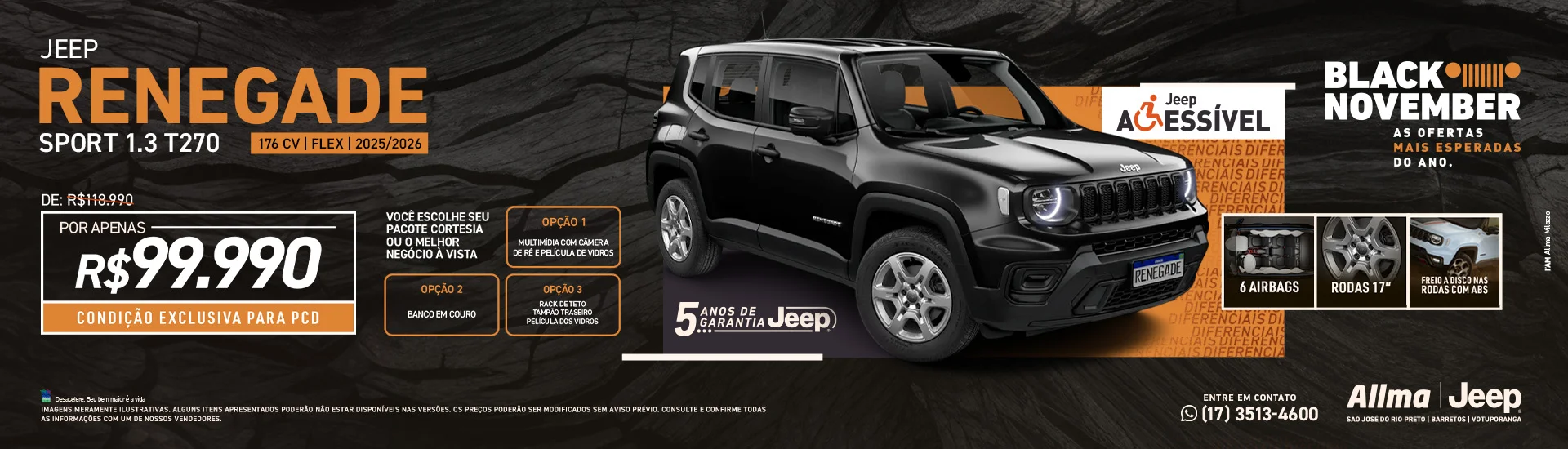 Jeep Renegade Sport T270 1.3 176 cv | Flex | 2025/2026