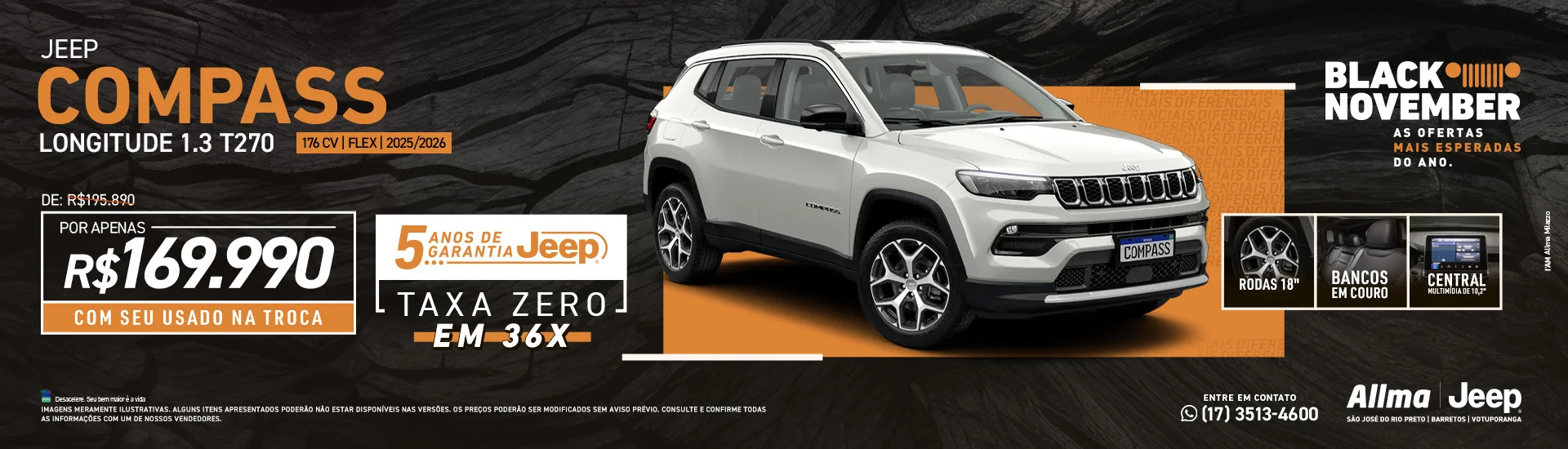 Jeep Compass Longitude 1.3 T270   176 cv | Flex | 2025/2026