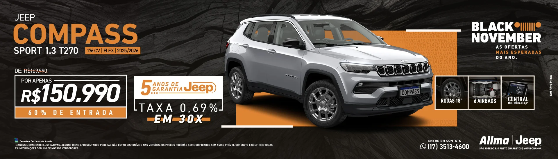 Jeep Compass Sport 1.3 T270   176 cv | Flex | 2025/2026