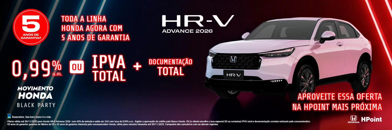 HR-V Advance com condições especiais