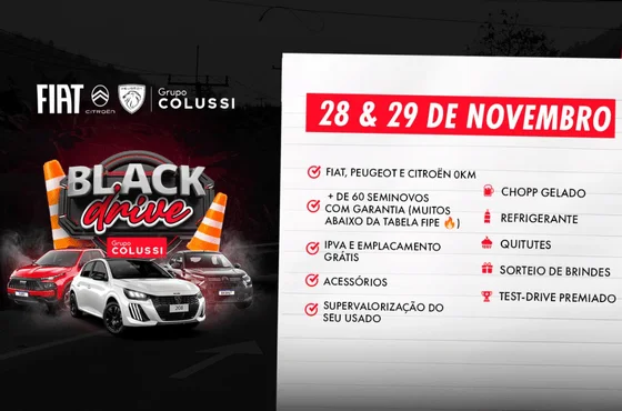Black Friday Colussi: IPVA e emplacamento grátis + sorteios