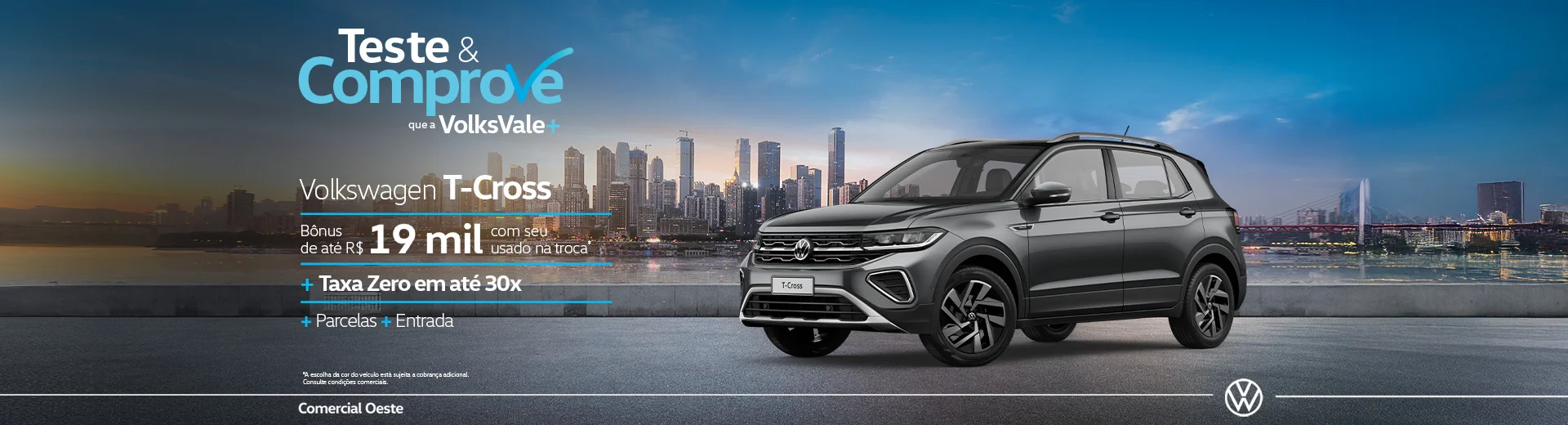 T-CROSS HIGHLINE COM TAXA 0% E VERSÕES A PARTIR DE R$138.854,00