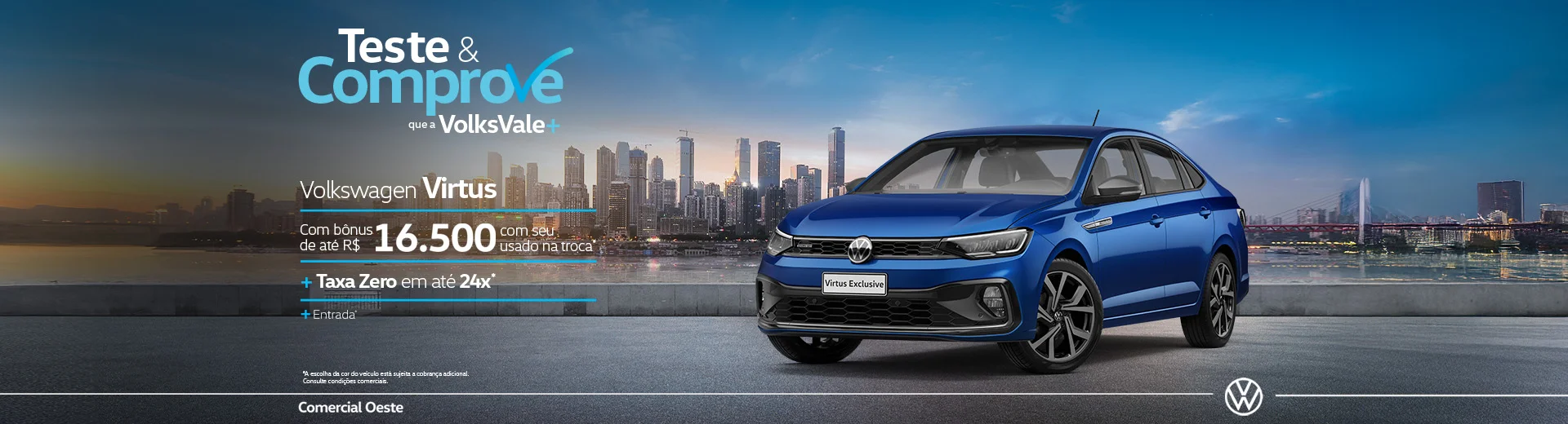 Virtus com desonto de até R$16.500,00 e taxa 0%.