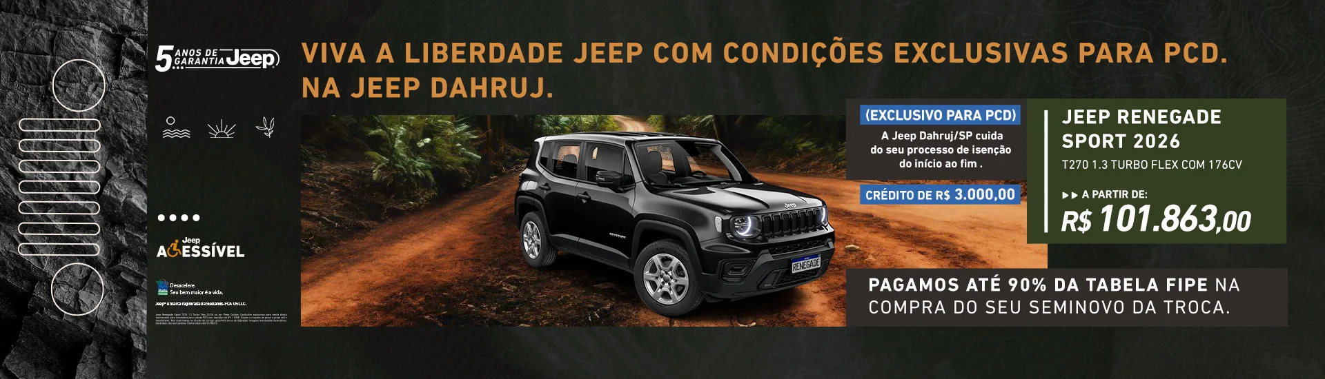 Jeep Renagade exclusivo para PCD