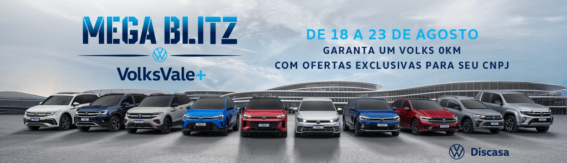 Garanta um Volks 0km com ofertas exclusivas para seu CNPJ aqui na Discasa!