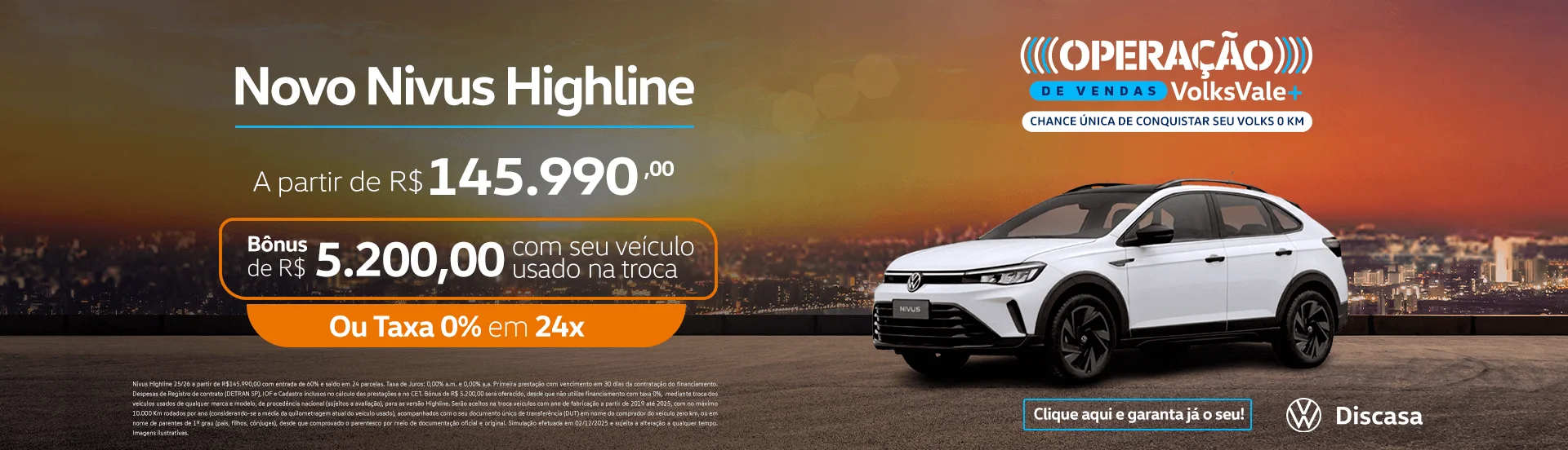 As melhores ofertas no mês de dezembro você só encontra aqui na Discasa conquista seu Nivus com benefícios imperdíveis!