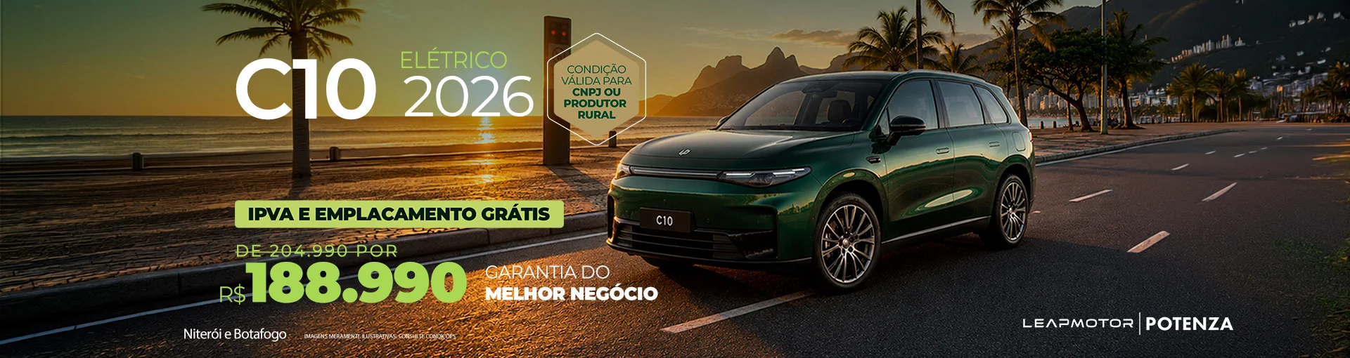 Leapmotor C10 em Niterói para CNPJ e Produtor Rural