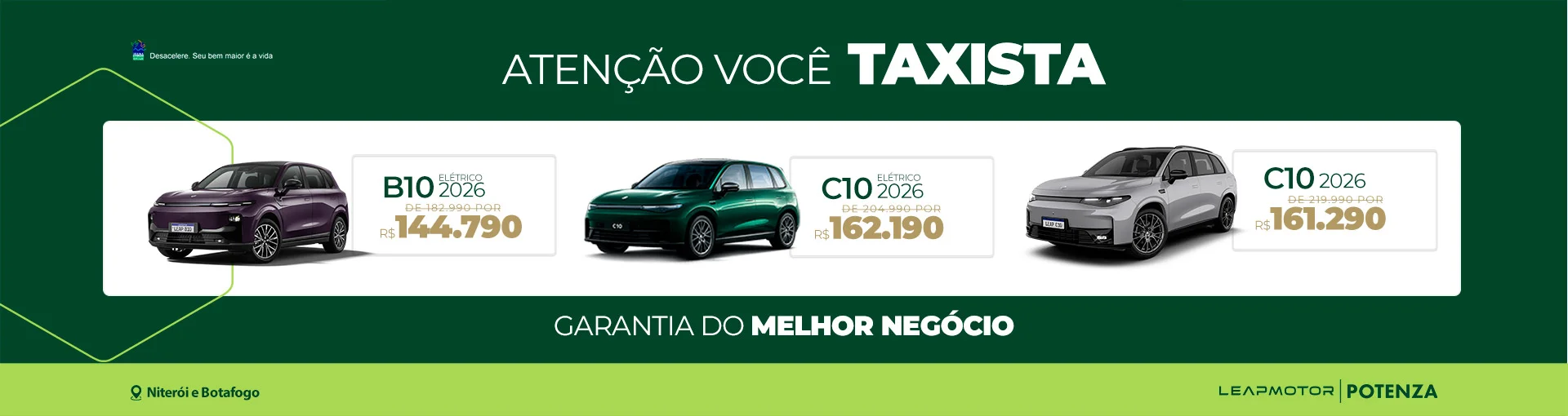 Táxi Leapmotor em Niterói | Até R$ 58.000 de Desconto