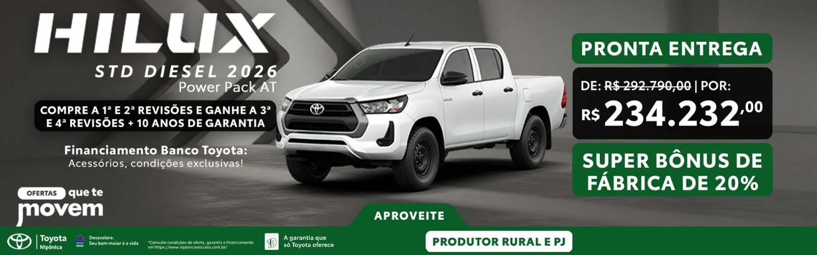 OFERTA HILUX STD - PJ/PRODUTOR RURAL