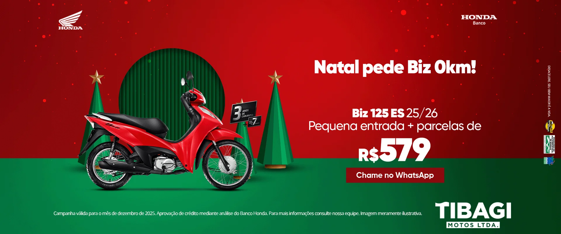 NATAL PEDE BIZ 125 0KM!!
