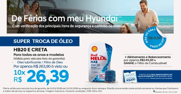 Super Troca de Óleo - HB20 E CRETA