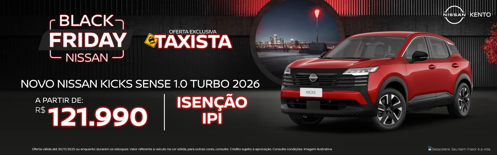 novo kicks taxista