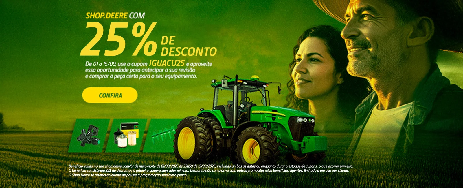 Shop.Deere com 25% de desconto!