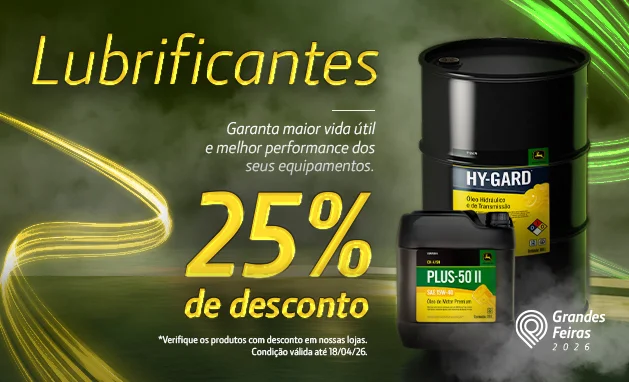 Aumente a vida útil da sua máquina!
Lubrificantes com 25% de desconto.