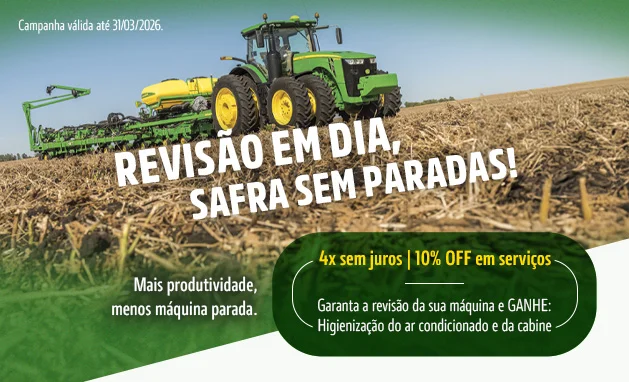 Na compra da revisão da sua máquina, ganhe a Higienização da cabine e do ar condicionado! 