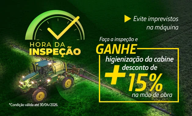 Máquina preparada para a proxima safra!
Na inspeção ganhe 15% de deconto no serviço de mão de obra.