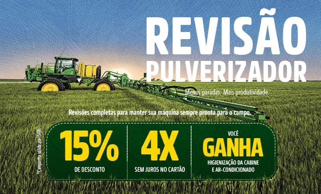Revise seu pulverizador e ganhe 15% de desconto.