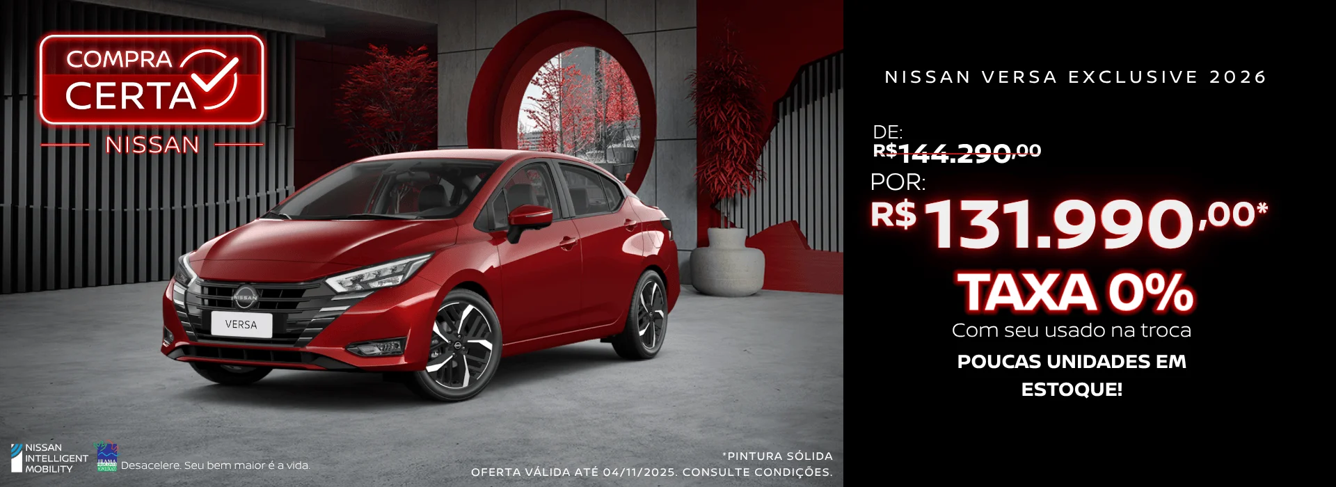 Ofertas Nissan, Itaimbé Nissan, Nissan Versa Exclusive