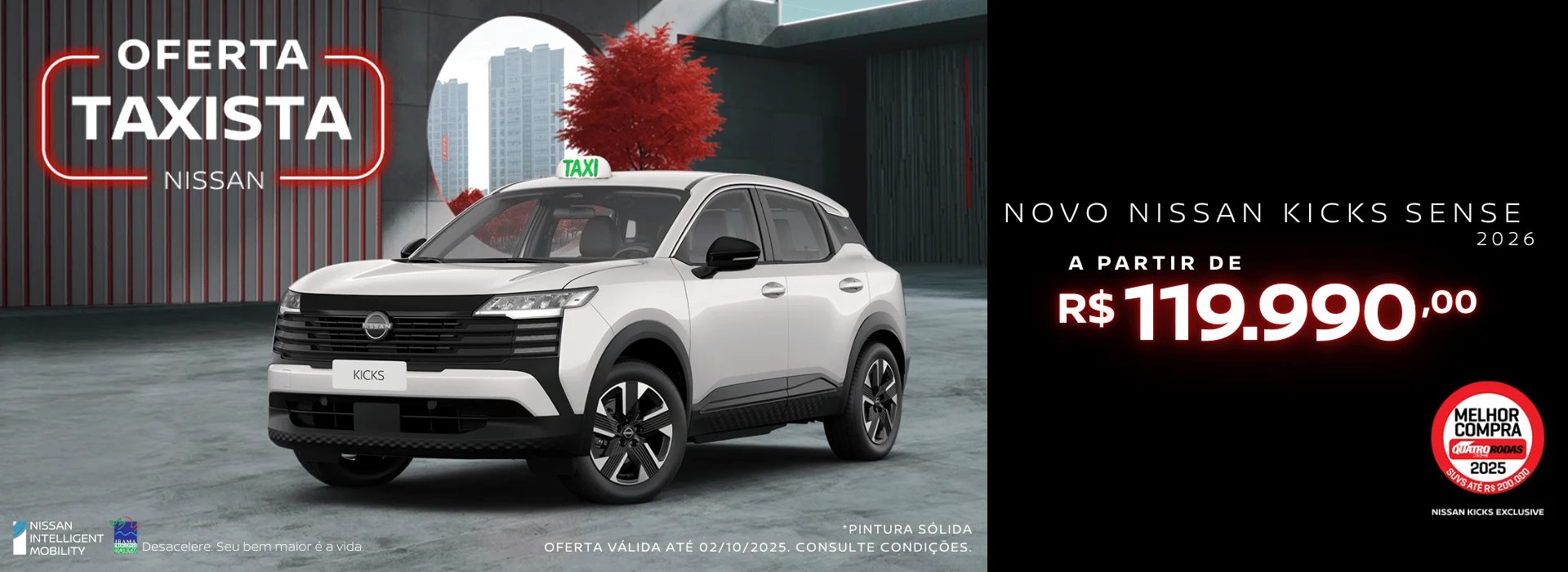 Ofertas Nissan, Novo Nissan Kicks, Oferta Taxista, Itaimbé Nissan