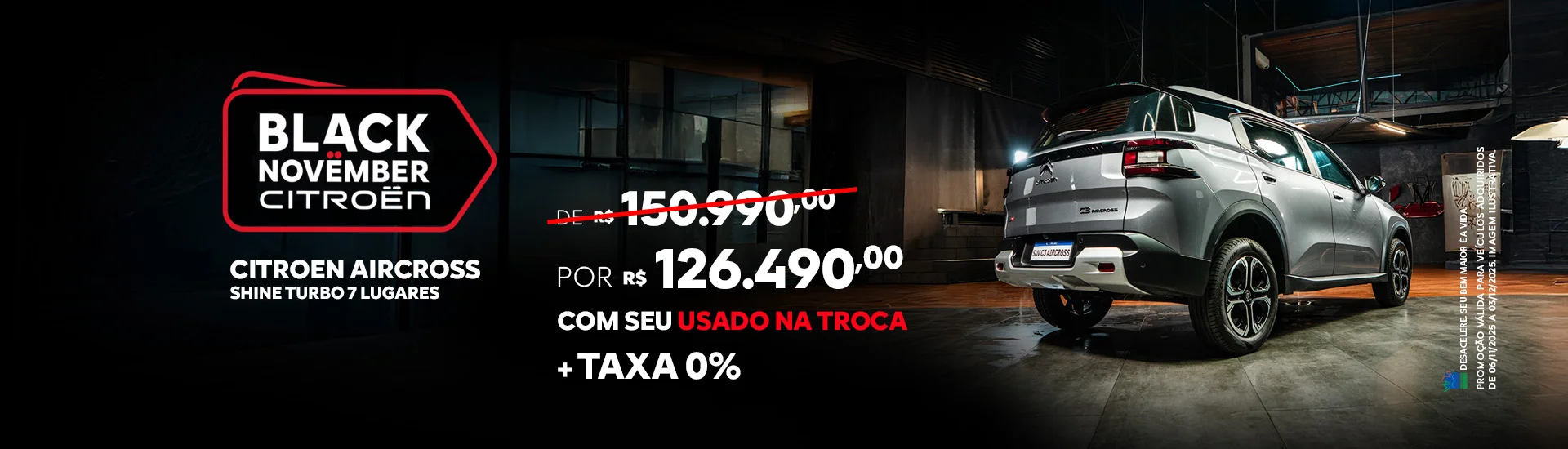 Oferta Aircross Shine Le Lac Novembro