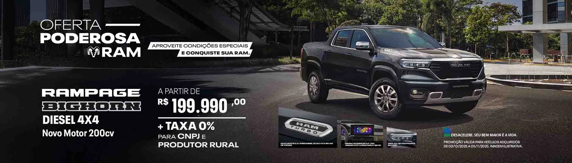 Oferta Ram Rampage Big Horn Outubro