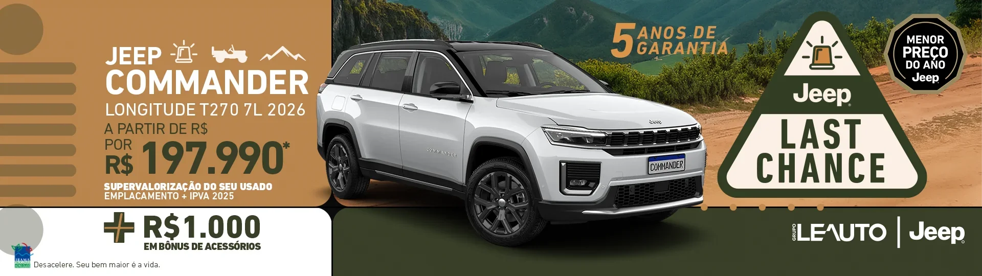 Leauto Jeep Commander a partir de R$ 197.990