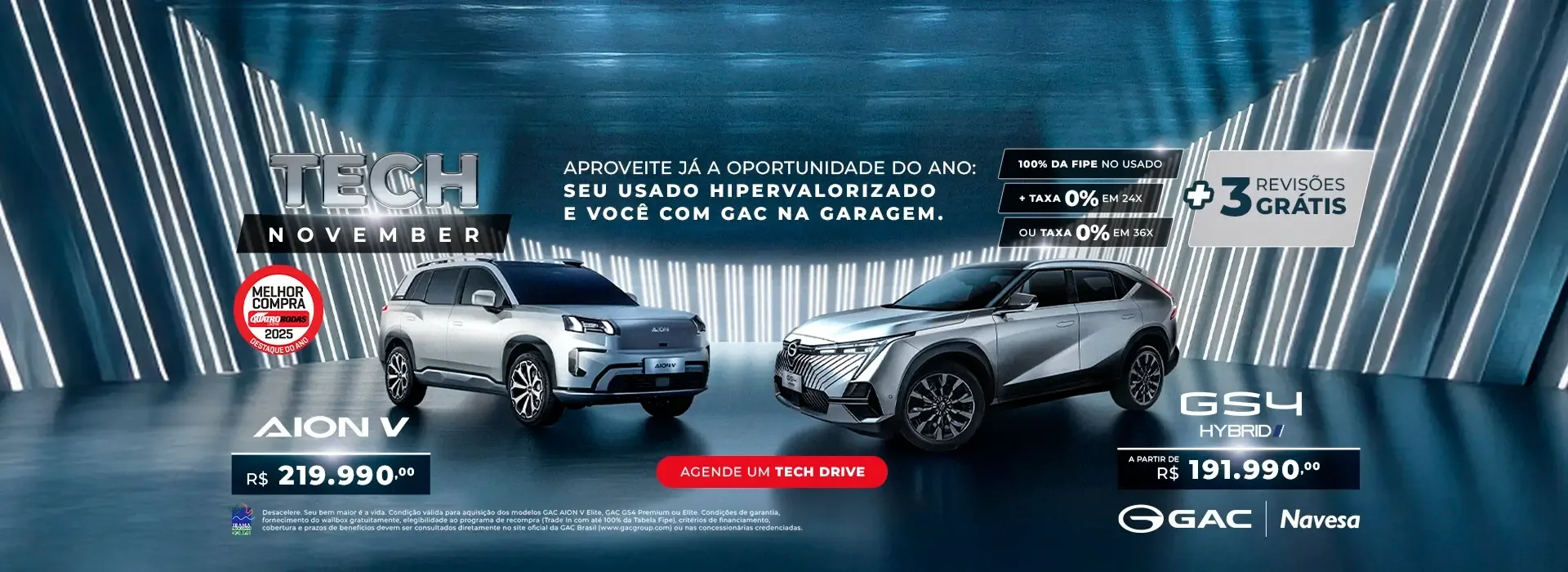 Tech November GAC Navesa – Ofertas em GS4 Hybrid e Aion V