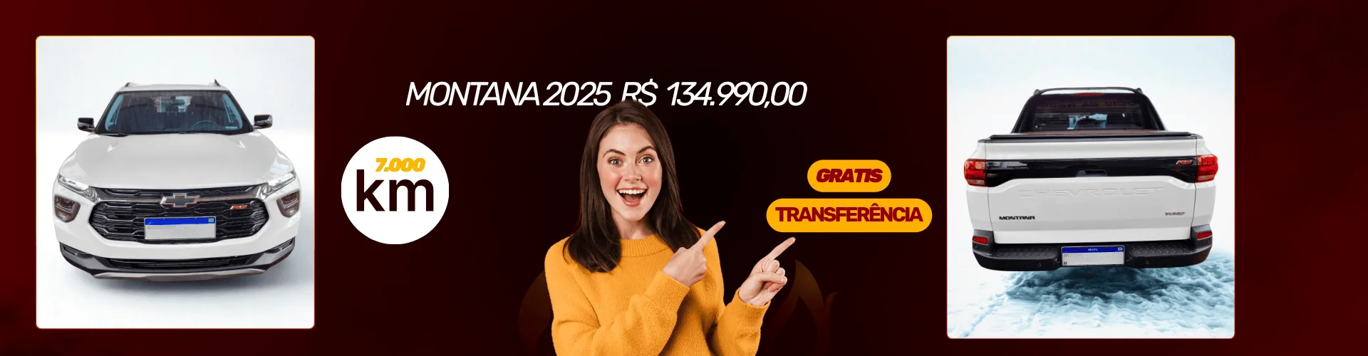 Chevrolet Montana LTZ 2024 automática com transferência grátis e preço especial de R$ 127.900!