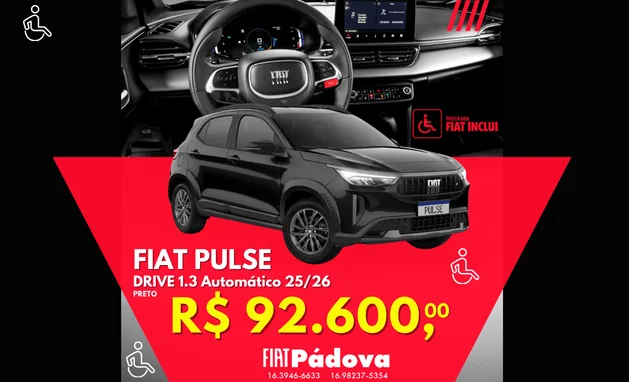 Pulse Drive 1.3 MT Flex 4P 2026 - Pulse Drive 1.3 Automático 25/26 Preto – Oferta Especial PCD Pulse Drive 1.3 MT Flex 4P 2026 - Pulse Drive 1.3 Automático 25/26 Preto – Oferta Especial PCD