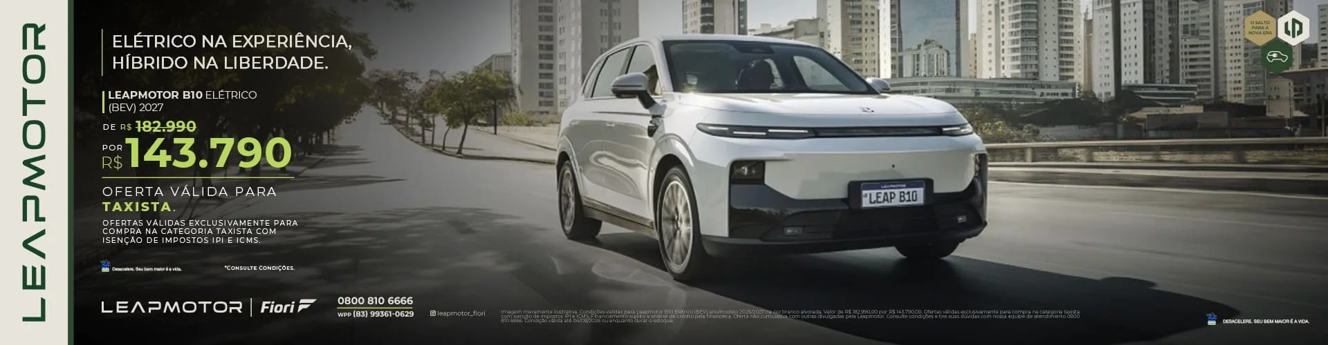 Leapmotor B10 Elétrico 2027 para Taxistas | Isenções Fiori