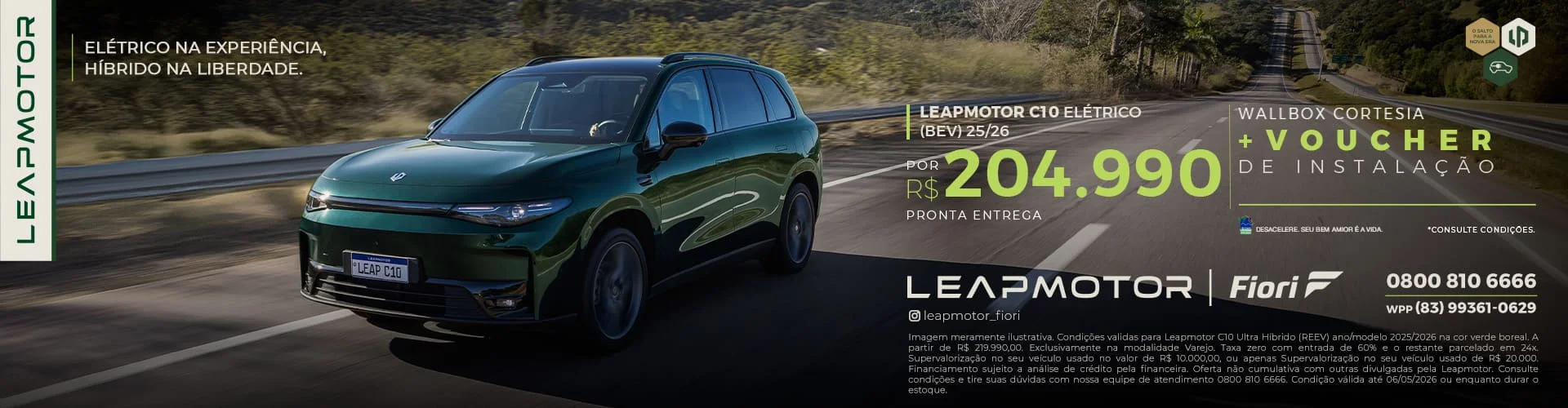 Leapmotor C10 Elétrico (BEV) 25/26 | Wallbox e Voucher na Fiori
